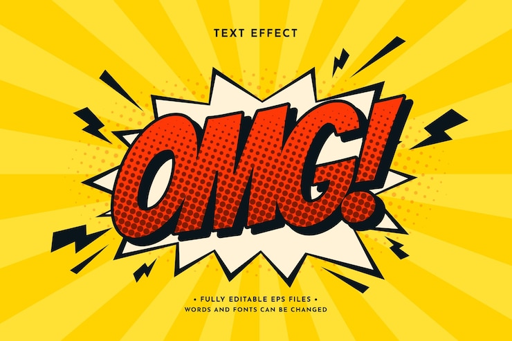 Gratis Vector retro komisch teksteffect
