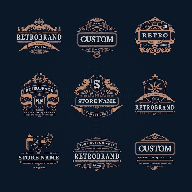 Gratis vector retro label ingesteld