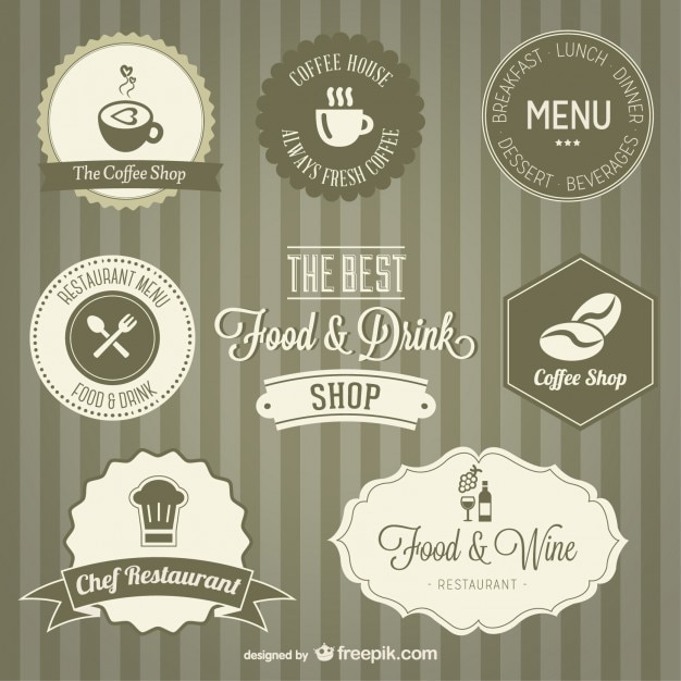 Gratis vector retro labels set