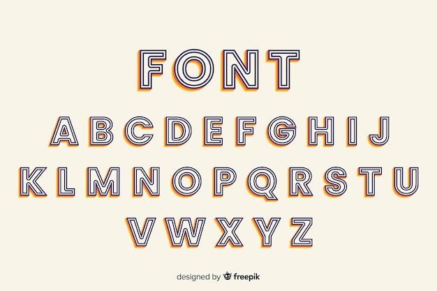 Retro lettertype sjabloon plat ontwerp