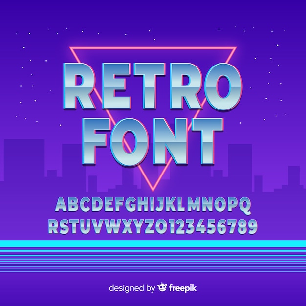 Retro lettertype sjabloon plat ontwerp