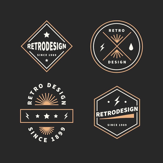 Gratis vector retro logo collectie concept