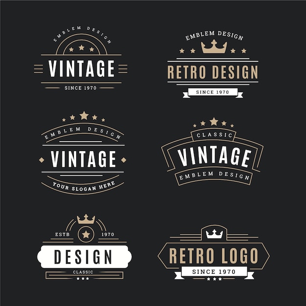 Gratis vector retro logo-collectie