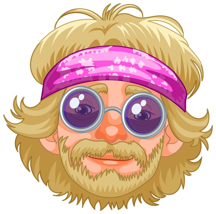 Gratis Vector retro man met funky zonnebril illustratie