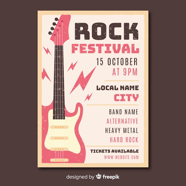 Retro muziek poster sjabloon