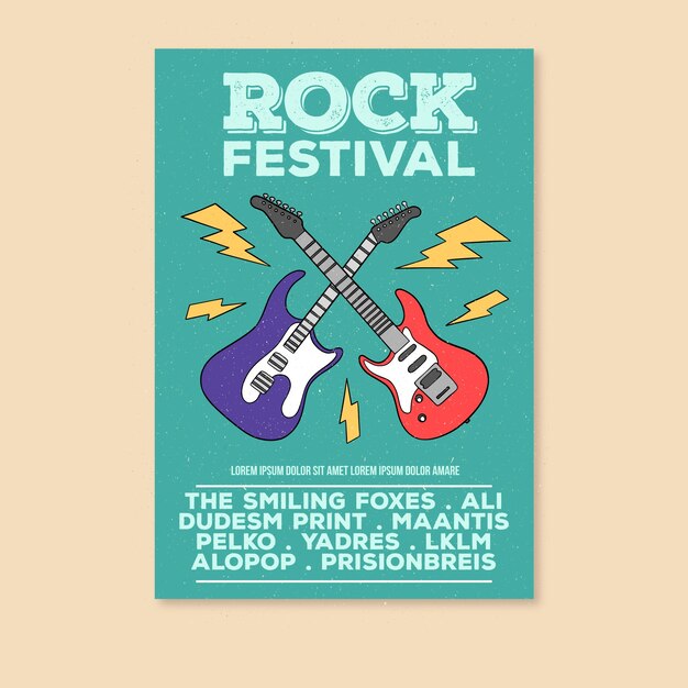 Retro muziek poster sjabloon