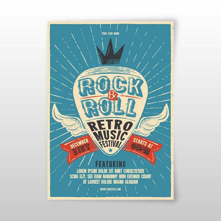 Gratis Vector retro muziek poster sjabloon