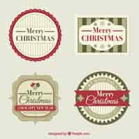 Gratis vector retro pak kerst badges