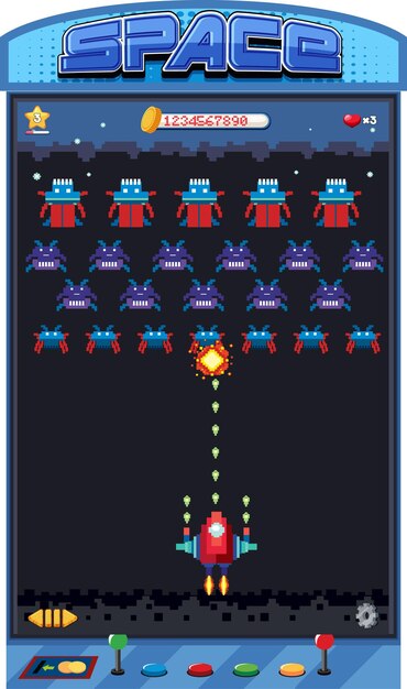 Retro pixel space game-interface