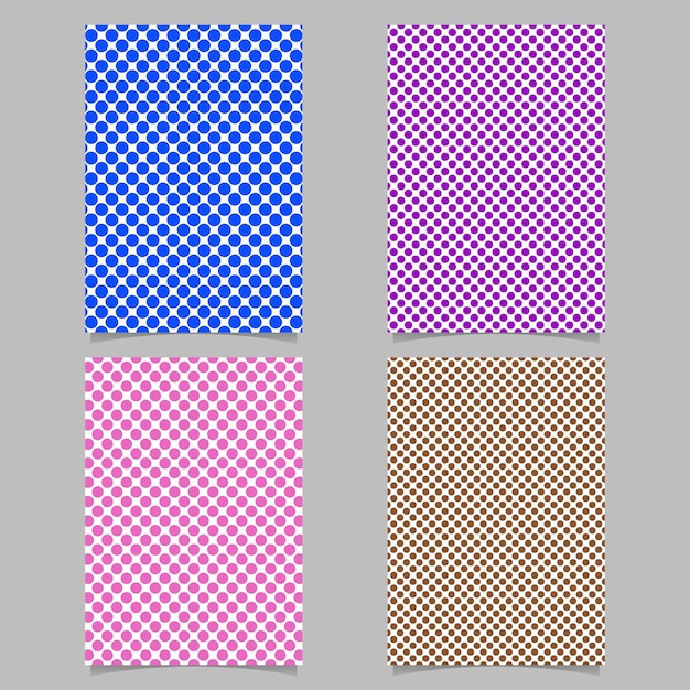 Gratis vector retro polka dot kaart achtergrond sjabloon set - vector briefpapier achtergrond ontwerp met cirkel patroon