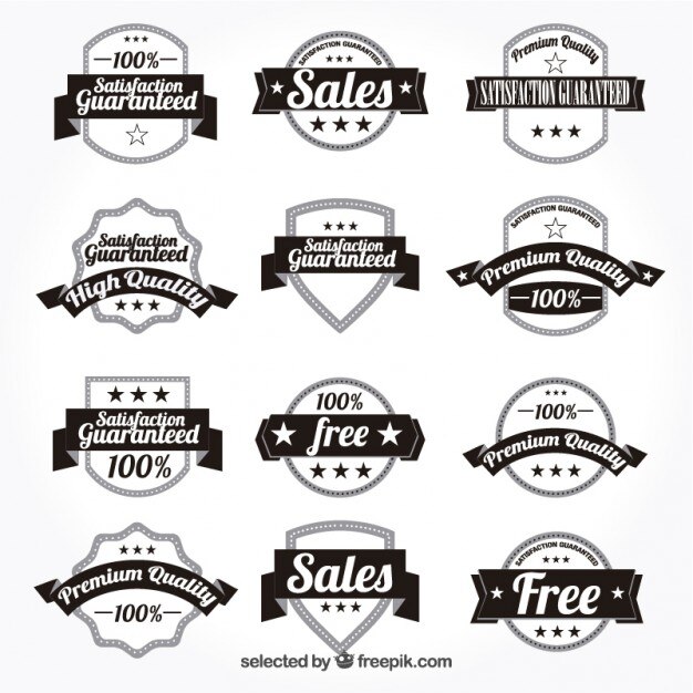 Gratis vector retro promotie badges