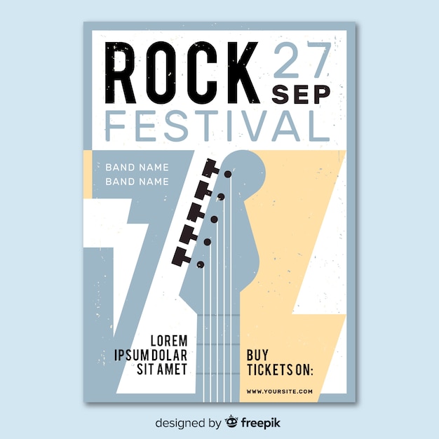 Retro rock muziek festival poster sjabloon