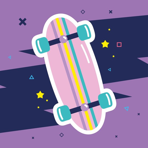 Gratis vector retro skateboardsport