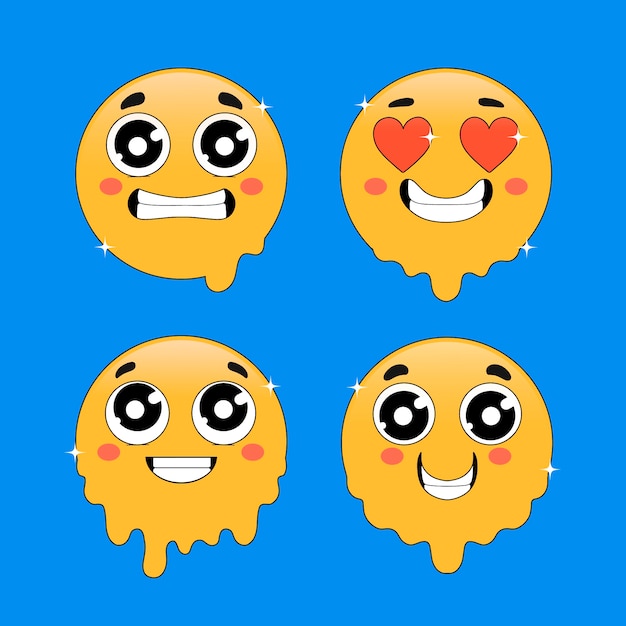 Retro smiley emoji illustratie