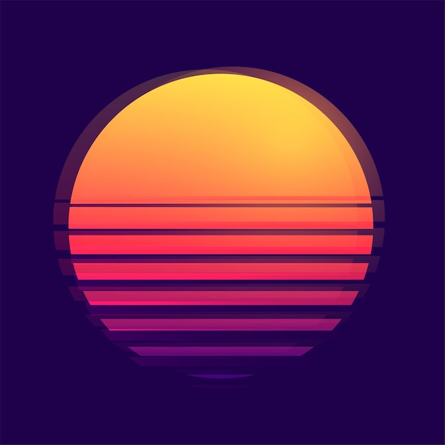 Retro-stijl digitale sc.i.FI achtergrond met zonontwerp