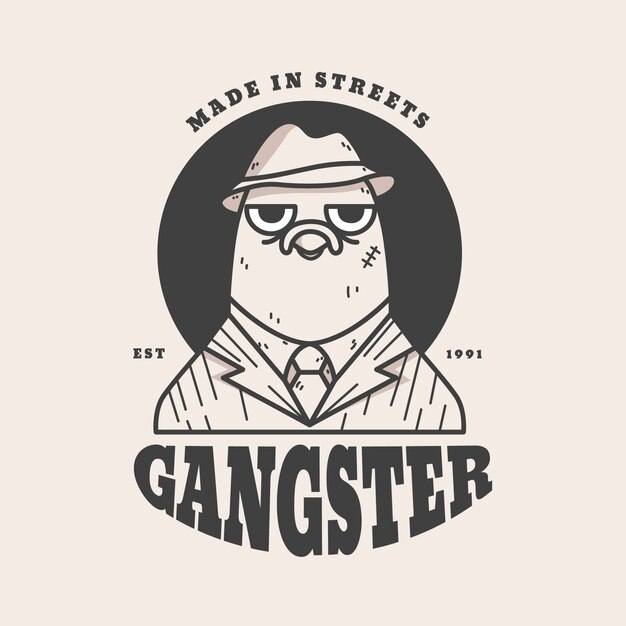 Retro-stijl voor gangsterlogo