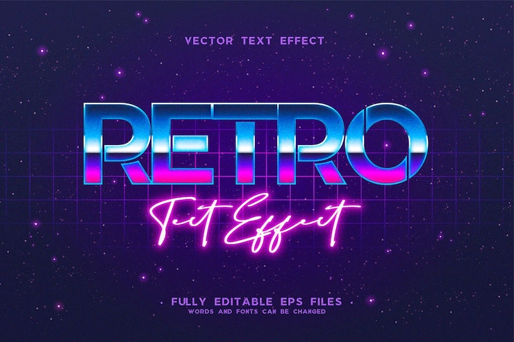 Gratis Vector retro-teksteffect