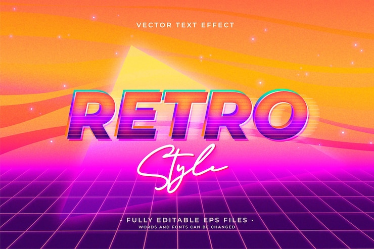 Gratis Vector retro-teksteffect