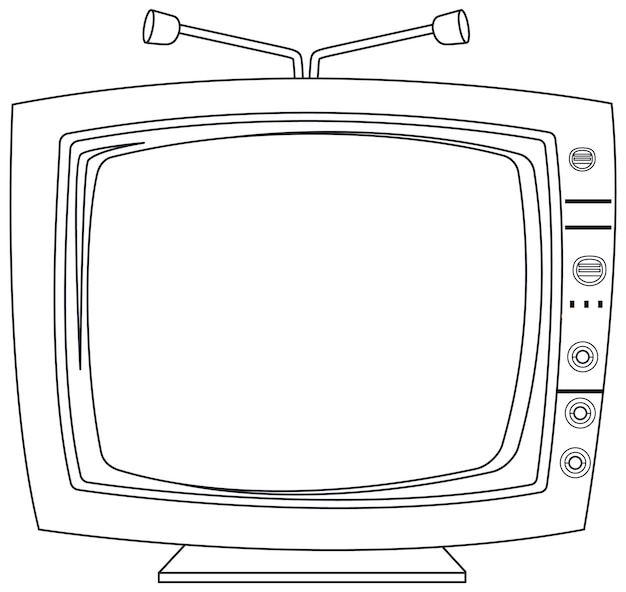 Retro-televisie-vectorillustratie