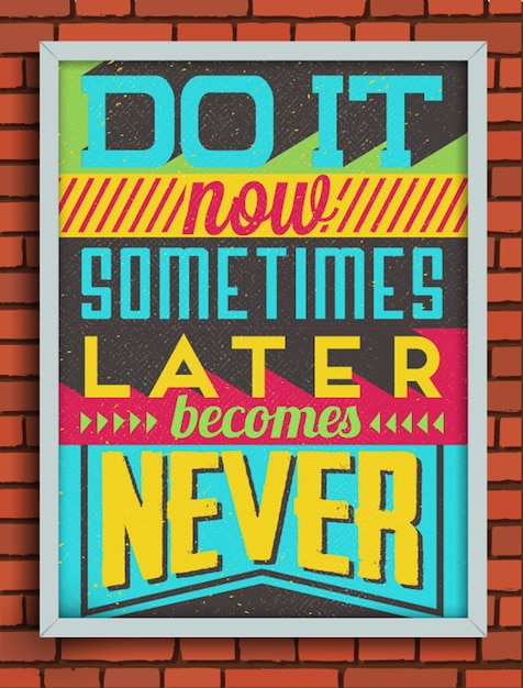 Gratis vector retro vintage motivatie poster