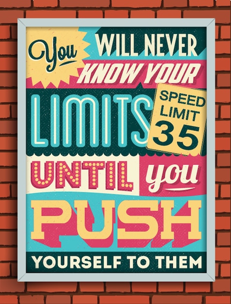 Retro vintage motivatie poster