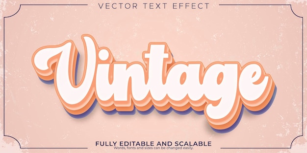 Retro vintage teksteffect bewerkbare tekststijl uit de jaren 70 en 80