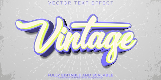 Gratis vector retro vintage teksteffect bewerkbare tekststijl uit de jaren 70 en 80