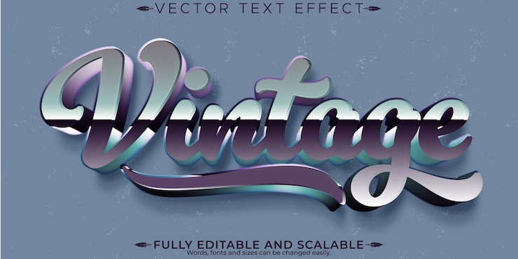 Gratis Vector retro vintage teksteffect bewerkbare tekststijl uit de jaren 70 en 80