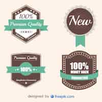 Gratis vector retro zakelijke stickers en badges verzamelen