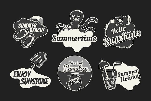 Gratis vector retro zomer badge set