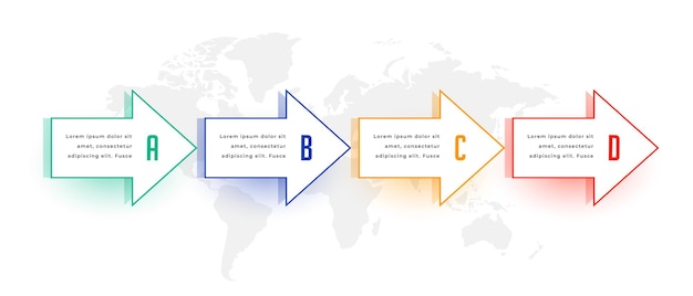 Richtinggevend infographic ontwerp in pijlstijl