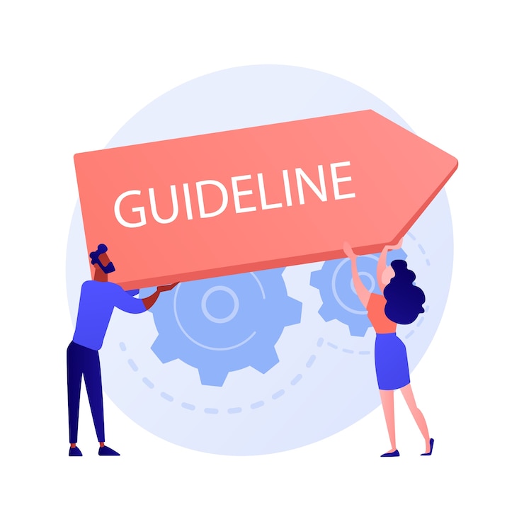 Gratis Vector richtlijn en regelgeving. ondernemingsrecht en beleid. bedrijfsspecificatie, instructie, richtlijnregelboek. office management ontwerp element concept illustratie