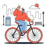 Gratis vector rijden op een fiets concept illustratie