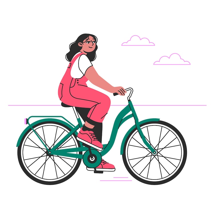 Gratis Vector rijden op een fiets concept illustratie