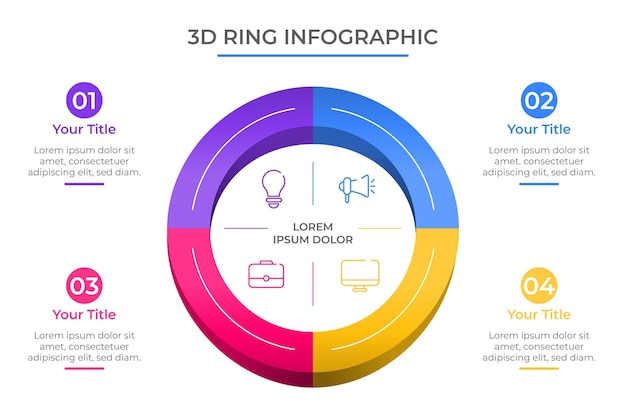 Ring infographic sjabloon
