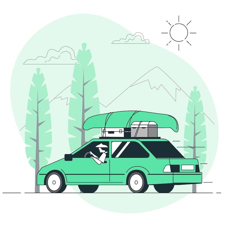 Gratis Vector road trip concept illustratie