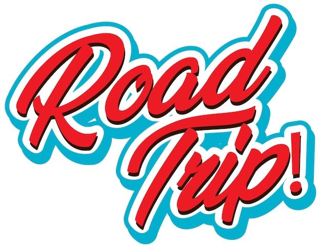 Gratis vector road trip typografie logo