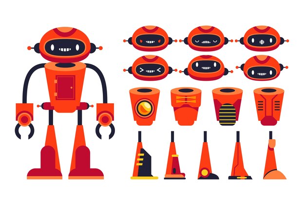 Robot karakter constructor set illustratie