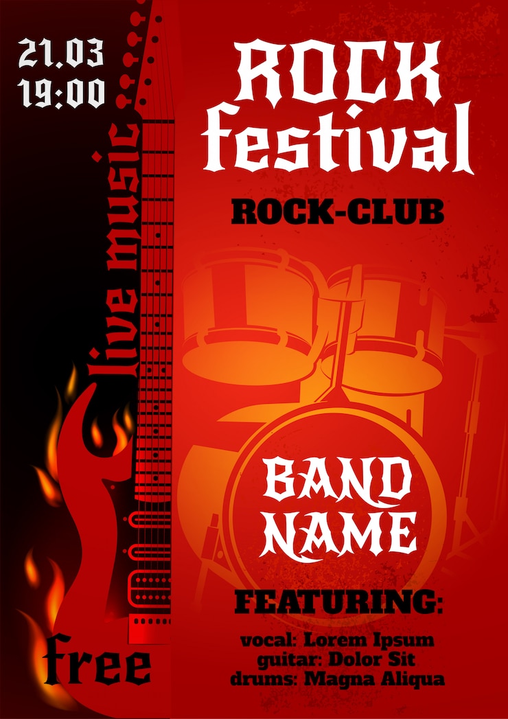 Gratis Vector rock concertposter