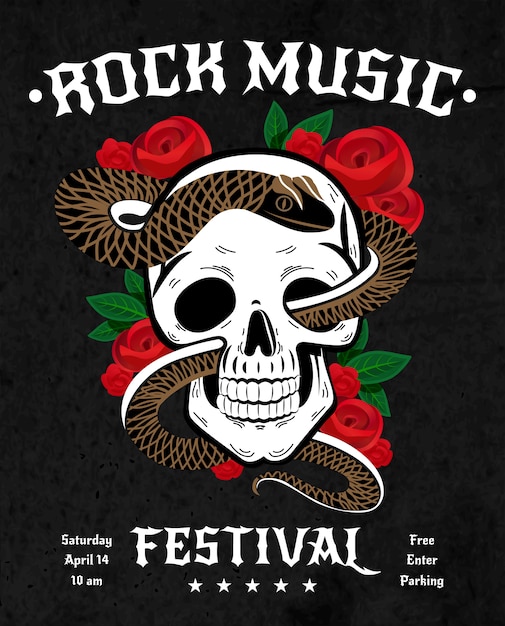 Gratis vector rock muziek festival poster