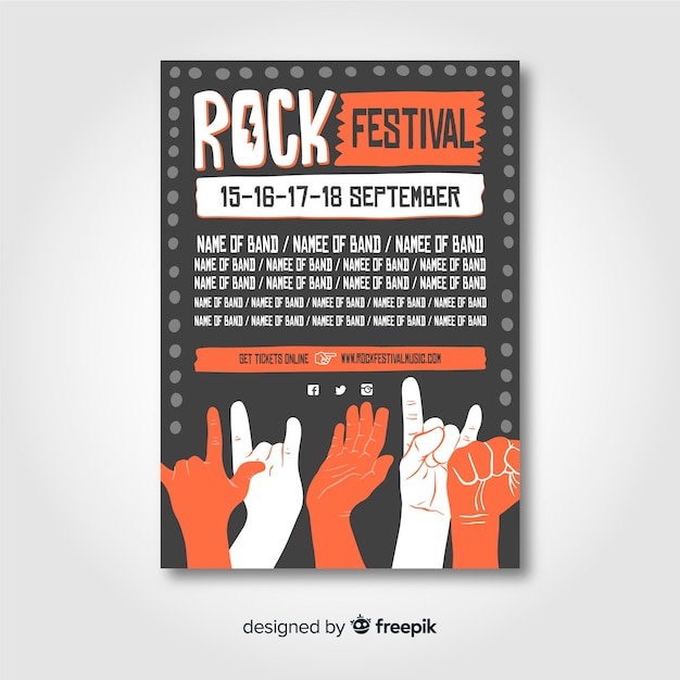 Gratis vector rock muziekfestival poster