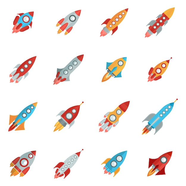 Gratis vector rocket icons set