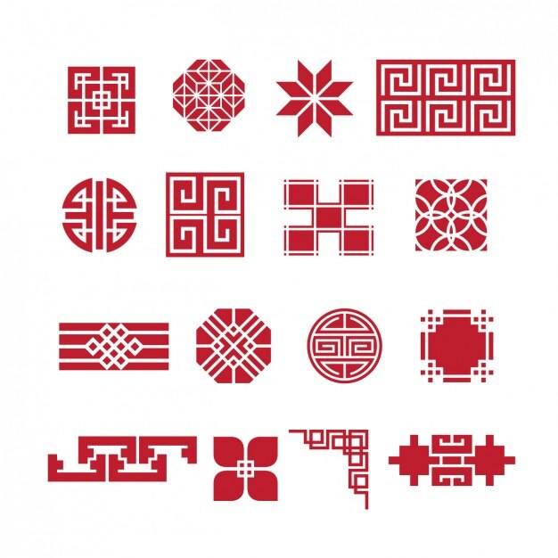 Rode abstracte vormen Icons Pack