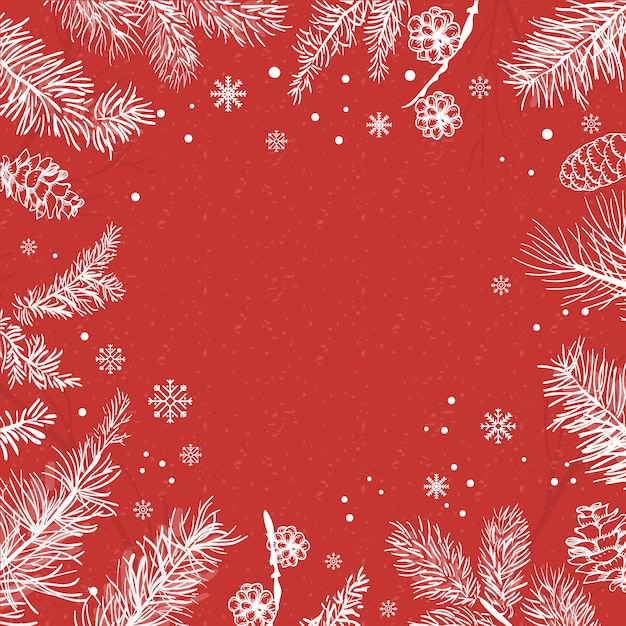Rode achtergrond met winter decoratie vector