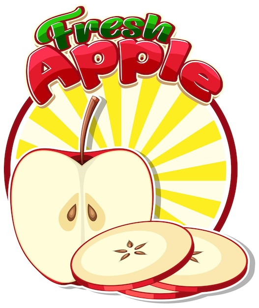 Gratis vector rode appel fruit icoon cartoon