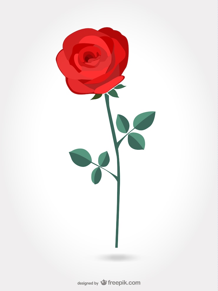 Gratis Vector rode artistieke roos