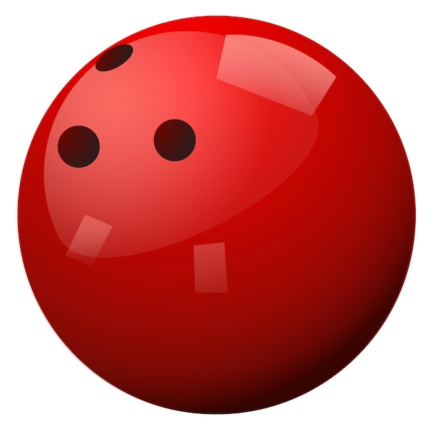 Gratis vector rode bowlingbal op witte achtergrond