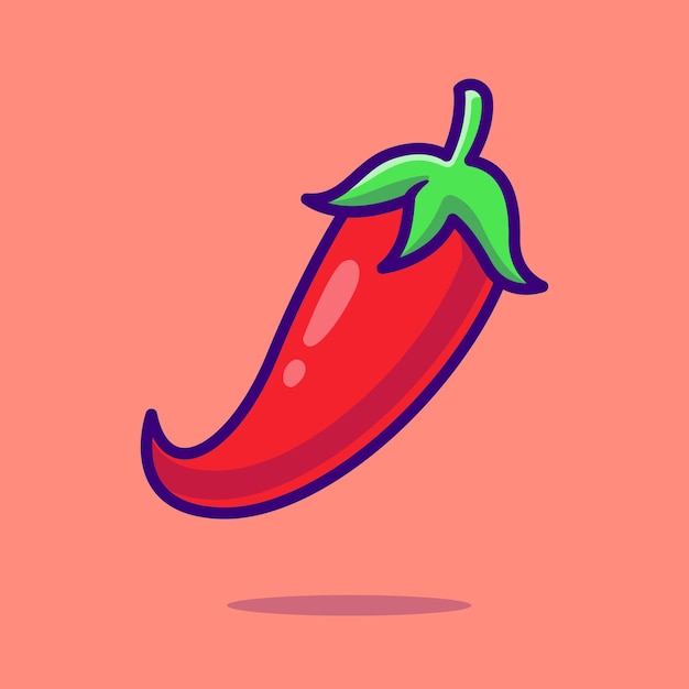 Gratis vector rode chili peper groente cartoon vector pictogram illustratie voedsel natuur pictogram concept geïsoleerd flat