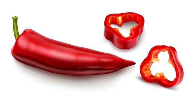 Gratis vector rode chili peper hete pittige paprika cayenne