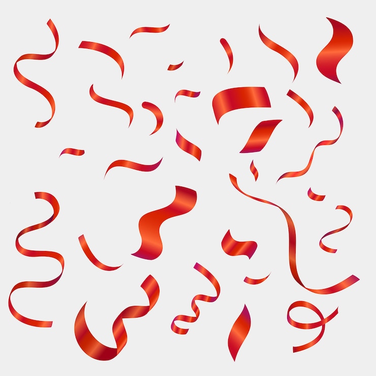 Gratis Vector rode confetti voor decoraties vectorillustratie